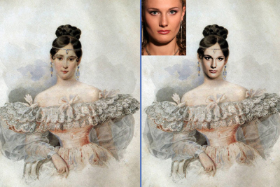 Фотомонтаж на основе художественных полотен или старинного фото